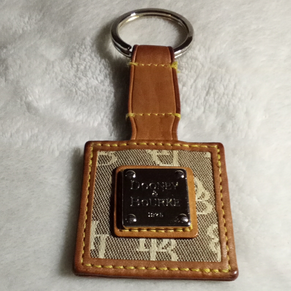 Dooney & Bourke Leather and Fabric Keychain